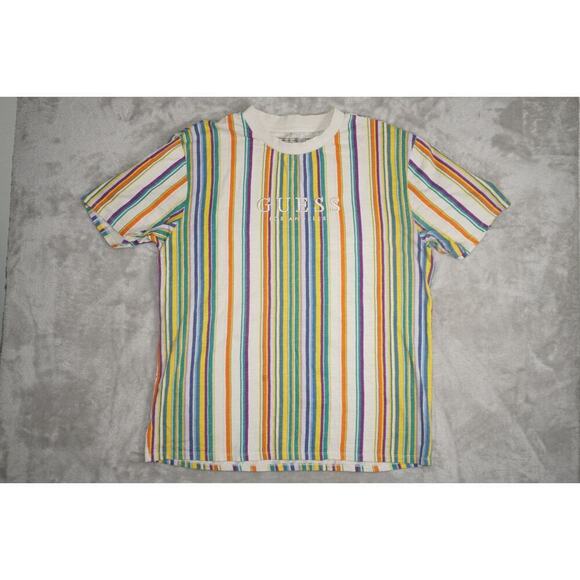 Guess Originals Rainbow Stripe Tee – Size L - Picture 1 of 6